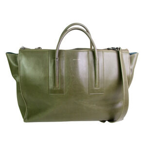 LARGE MATT & NAT GREEN FAUX LEATHER SHOULDER BAG TOTE LAPTOP HANDBAG X-BODY